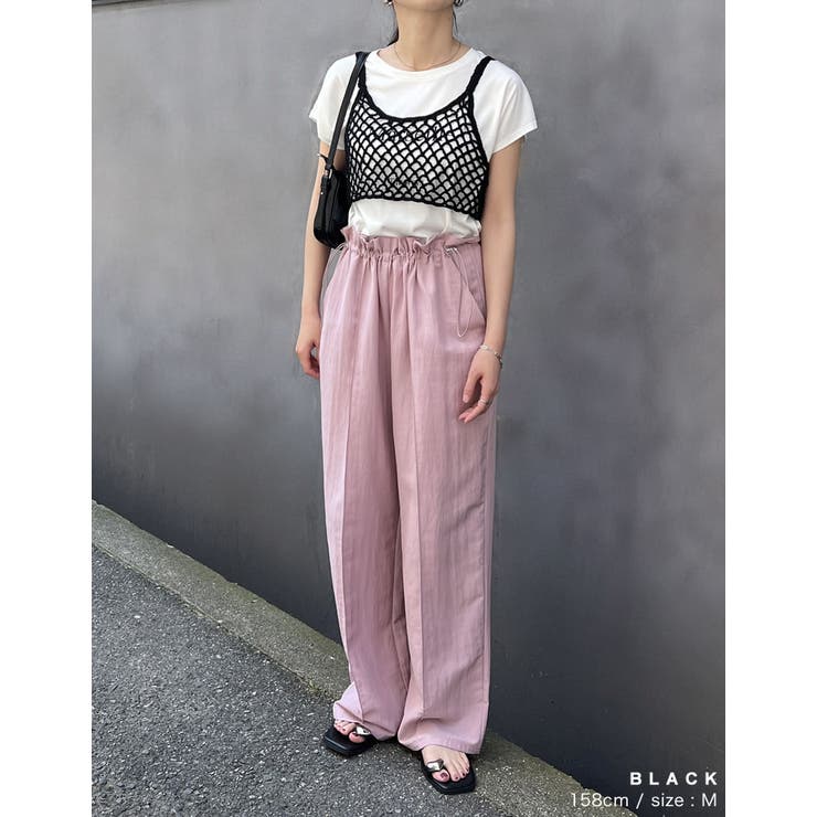 2024 SUMMER COLLECTION]メッシュ編みニットショートキャミ…[品番