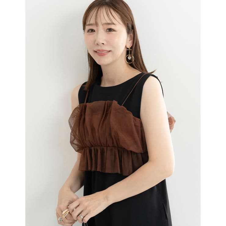 [Maki×Re:EDIT][Makiコラボ]チュールギャザービスチェ | Re:EDIT | 詳細画像11 