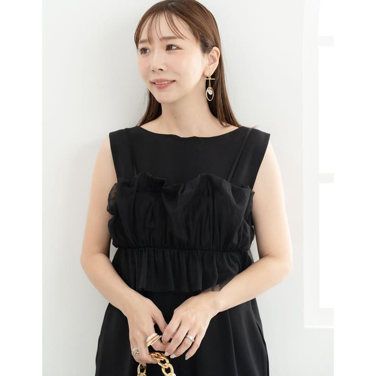 [Maki×Re:EDIT][Makiコラボ]チュールギャザービスチェ | Re:EDIT | 詳細画像3 