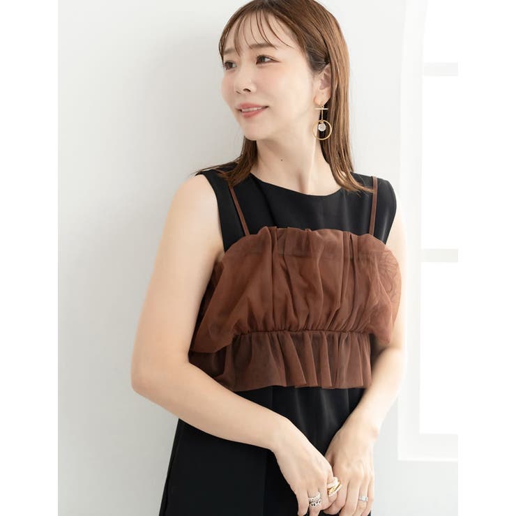 [Maki×Re:EDIT][Makiコラボ]チュールギャザービスチェ | Re:EDIT | 詳細画像4 