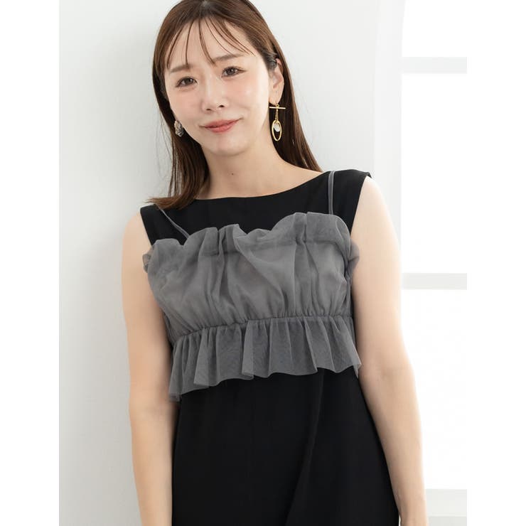 [Maki×Re:EDIT][Makiコラボ]チュールギャザービスチェ | Re:EDIT | 詳細画像6 