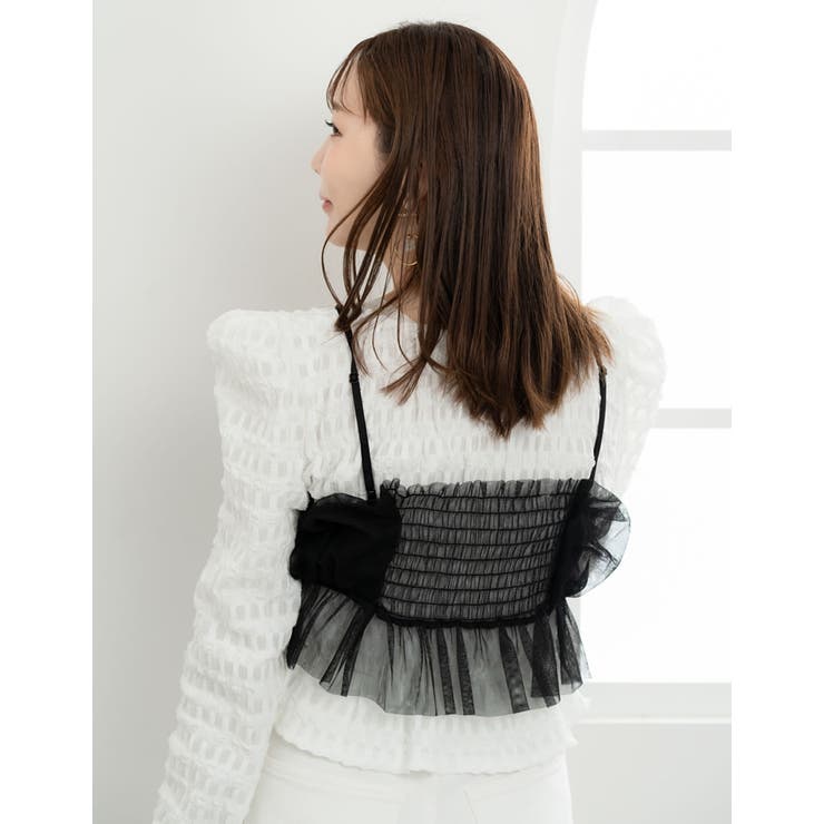 [Maki×Re:EDIT][Makiコラボ]チュールギャザービスチェ | Re:EDIT | 詳細画像9 