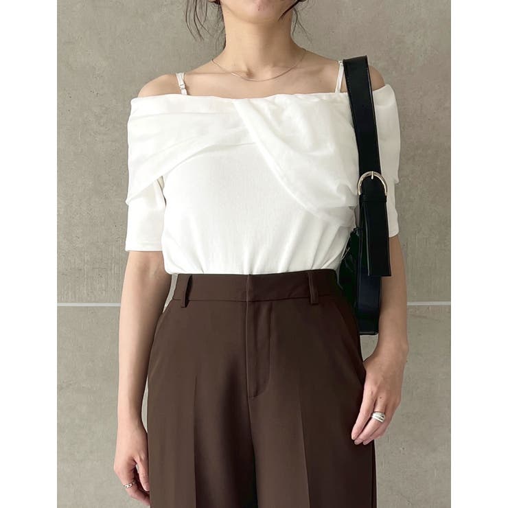 Docking off shoulder tops ドッキングオフショルダートップス