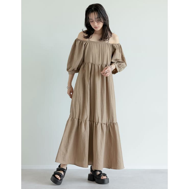 [新色追加][低身長サイズ有]パフスリーブティアードワンピース | Re:EDIT | 詳細画像21 