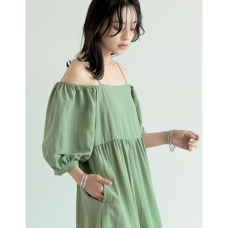 [新色追加][低身長サイズ有]パフスリーブティアードワンピース | Re:EDIT | 詳細画像24 