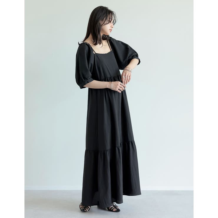 [新色追加][低身長サイズ有]パフスリーブティアードワンピース | Re:EDIT | 詳細画像28 