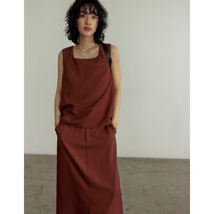 リネンライクスリットナロースカート | Re:EDIT | 詳細画像8 