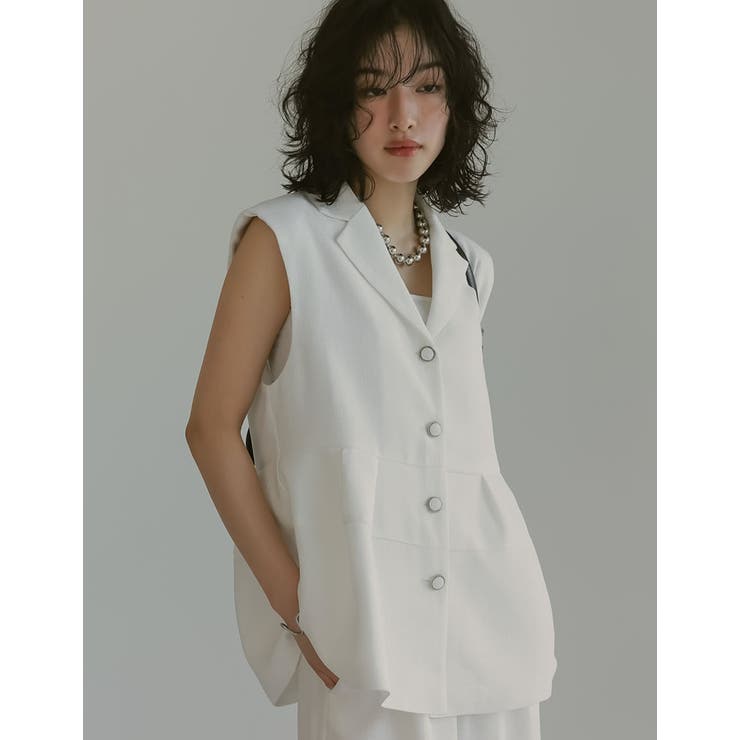 [オケージョン セレモニー]サマーツイードペプラムベスト | Re:EDIT | 詳細画像13 