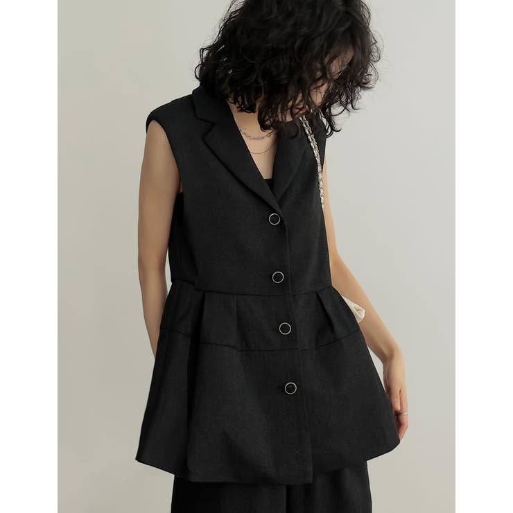 [オケージョン セレモニー]サマーツイードペプラムベスト | Re:EDIT | 詳細画像16 