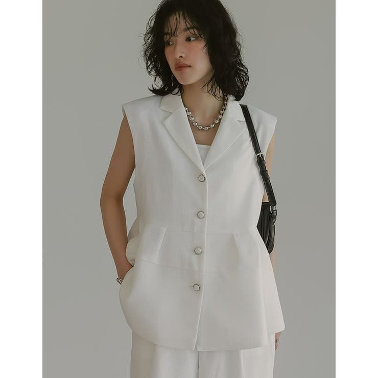 [オケージョン セレモニー]サマーツイードペプラムベスト | Re:EDIT | 詳細画像10 