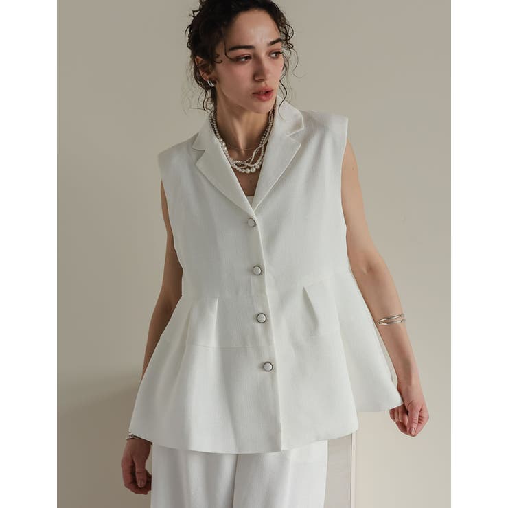 [オケージョン セレモニー]サマーツイードペプラムベスト | Re:EDIT | 詳細画像24 