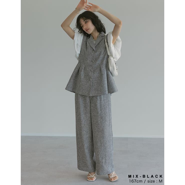 [低身長/高身長サイズ有]サマーツイードストレートパンツ | Re:EDIT | 詳細画像7 