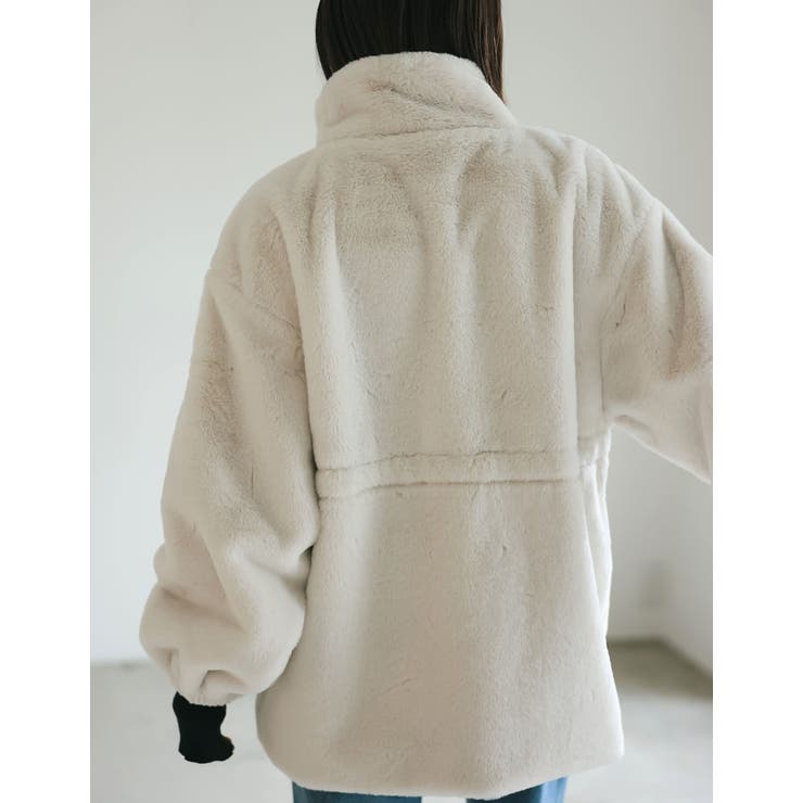 ハイネックドロスト付きフェイクファージャケット | Re:EDIT | 詳細画像13 