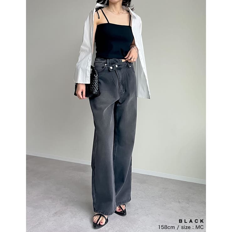 [接触冷感]選べる丈カップ付きリブ肩リボンキャミソール | Re:EDIT | 詳細画像11 