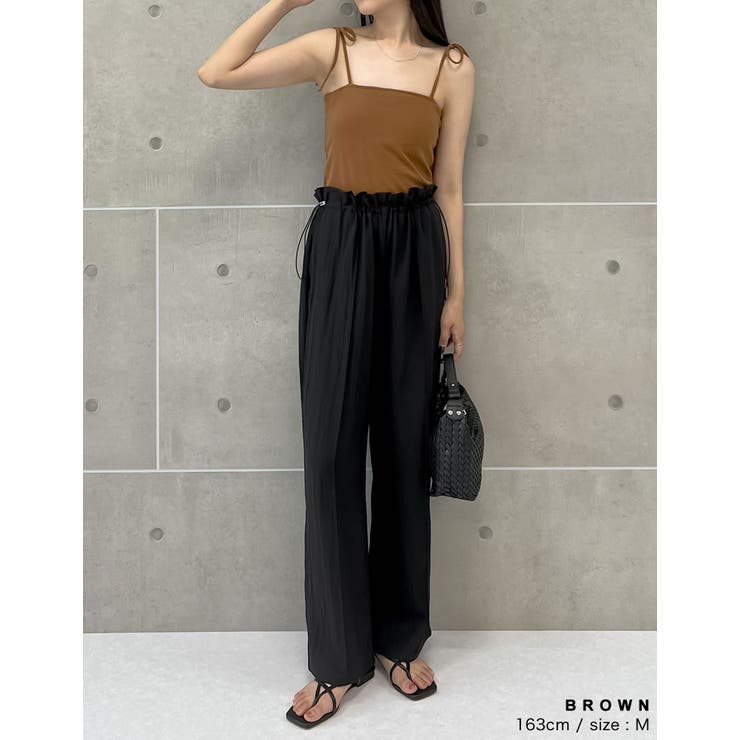 [接触冷感]選べる丈カップ付きリブ肩リボンキャミソール | Re:EDIT | 詳細画像22 