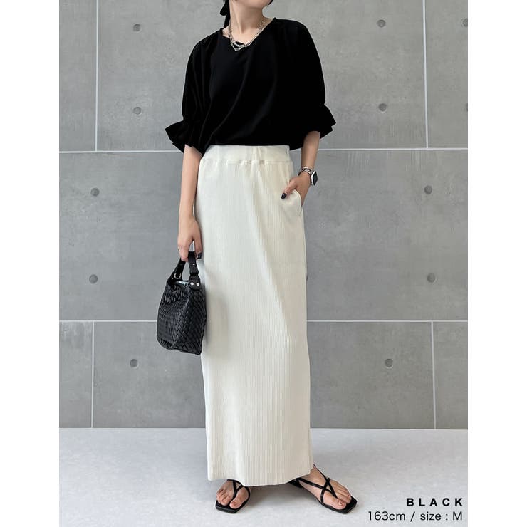 カットジョーゼットギャザースリーブトップス | Re:EDIT | 詳細画像5 