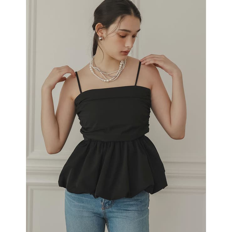 sheller シェリエ　ブラック ビスチェ バルーンシルエット sheller シェリエ ブラック ビスチェ バルーンシルエット TOPS