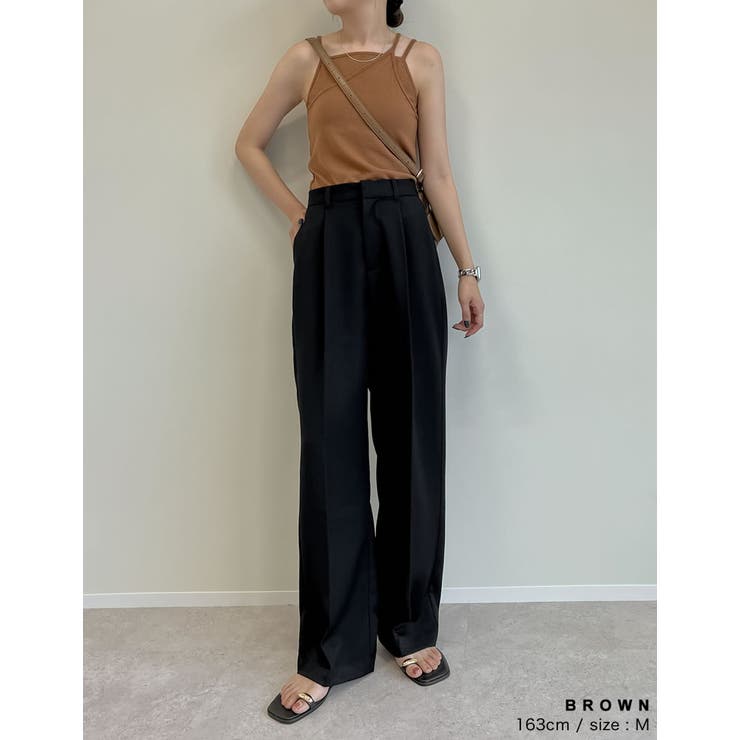 [接触冷感]リブカットソーカップ付きレイヤードキャミソール | Re:EDIT | 詳細画像21 