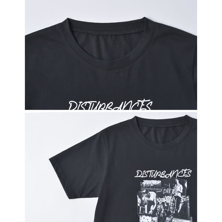 [接触冷感][UVカット]モノトーンロックバンドTシャツ | Re:EDIT | 詳細画像20 