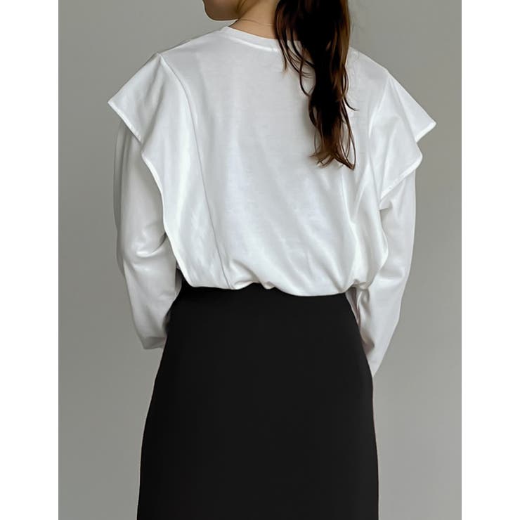 [UVカット][接触冷感]ラッフルショルダーロングスリーブＴシャツ | Re:EDIT | 詳細画像26 