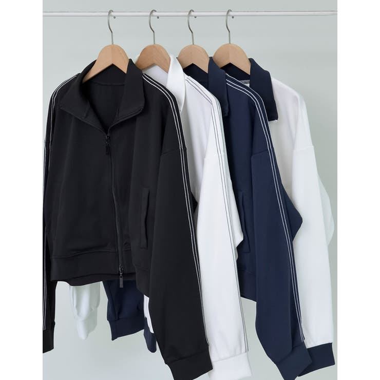 [丈が選べる]チェーンステッチライントラックジャケット | Re:EDIT | 詳細画像2 