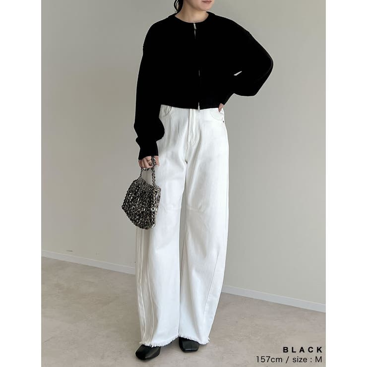 ダブルジップショート丈ニットカーディガン | Re:EDIT | 詳細画像11 