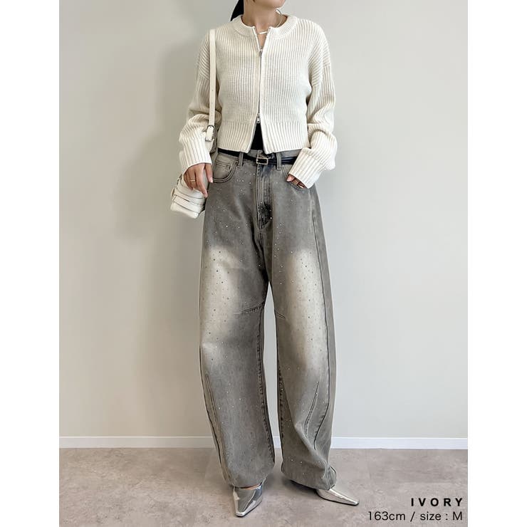 ダブルジップショート丈ニットカーディガン | Re:EDIT | 詳細画像15 