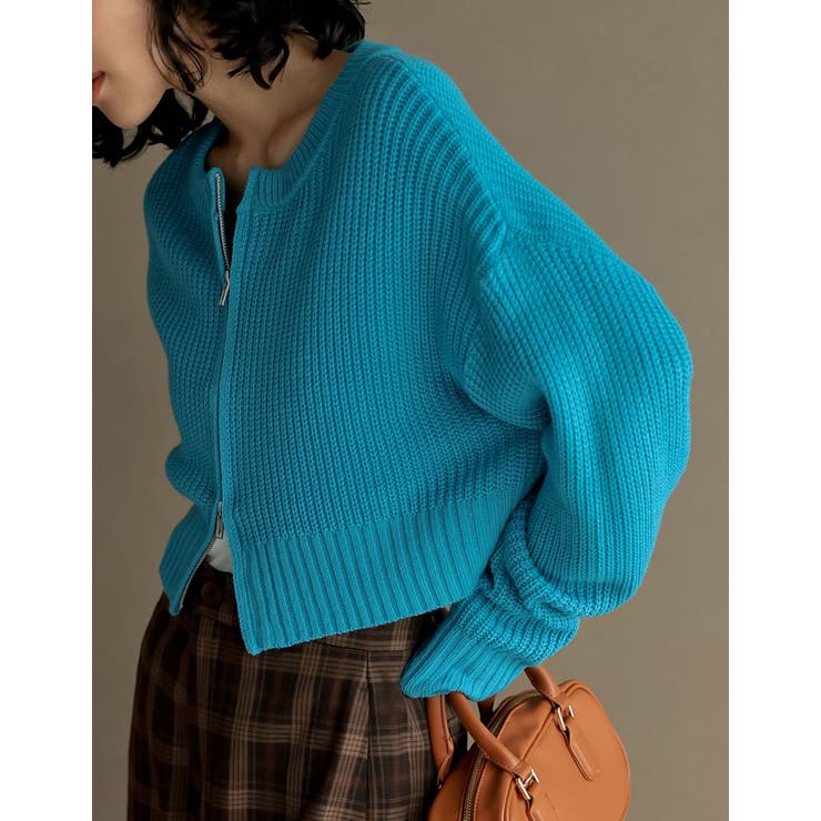 ダブルジップショート丈ニットカーディガン | Re:EDIT | 詳細画像21 