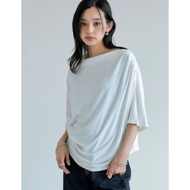 ALISEドレープトップス(サイズ40)(ブラウン) XSサイズあり【Glossy/グロッシー】フロントレース