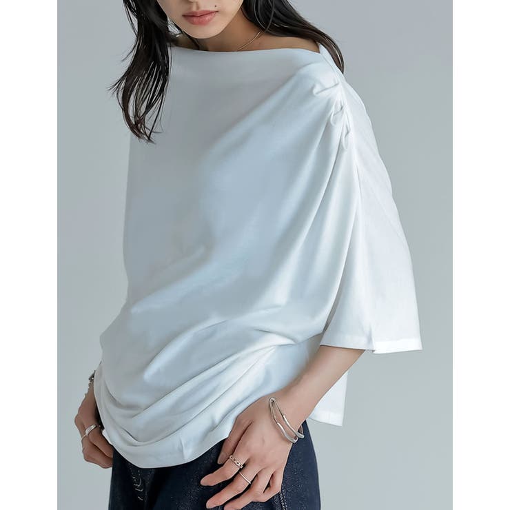 2WAYカットワンショルドレープトップス | Re:EDIT | 詳細画像9 