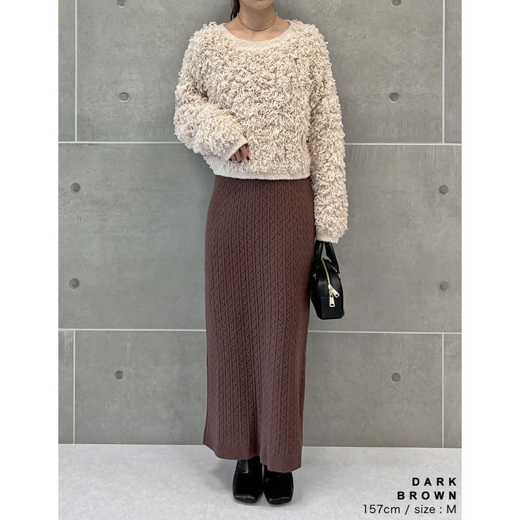 [低身長サイズ有]ケーブルニットスカート | Re:EDIT | 詳細画像17 
