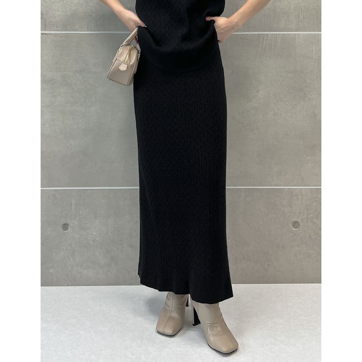 [低身長サイズ有]ケーブルニットスカート | Re:EDIT | 詳細画像4 