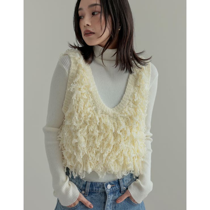 ループフリンジニットベスト | Re:EDIT | 詳細画像3 