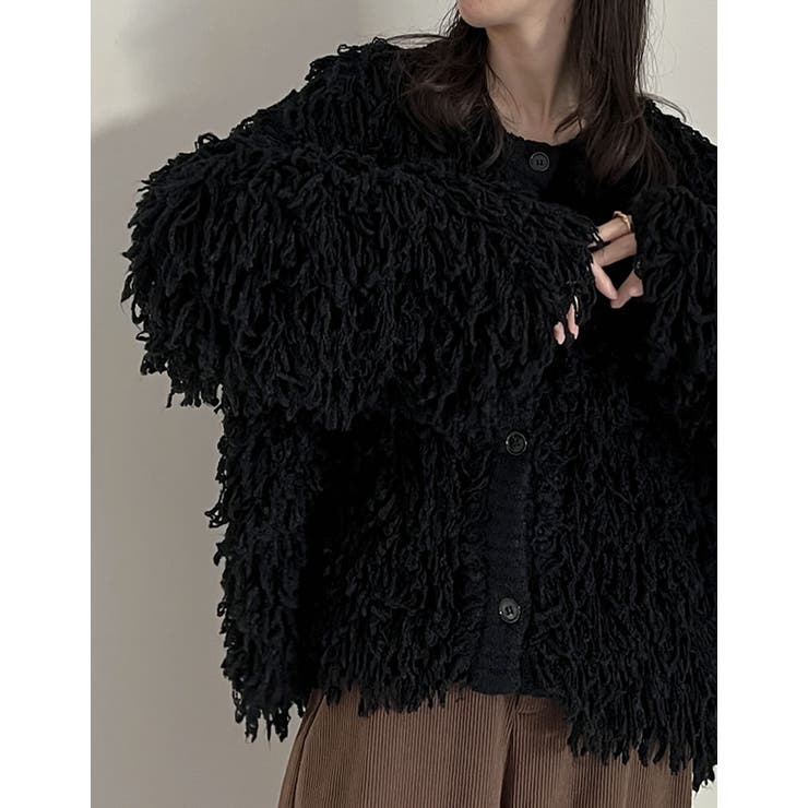 ボリュームスリーブループフリンジニットカーディガン | Re:EDIT | 詳細画像11 