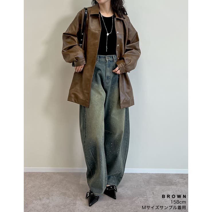 ミドル丈フェイクレザージャケット | Re:EDIT | 詳細画像32 