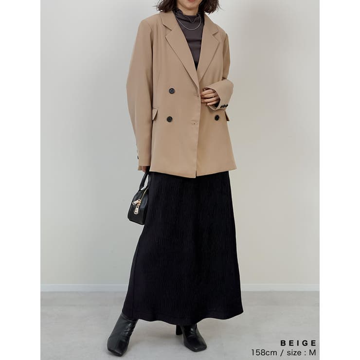 チェック柄or無地ダブルテーラードジャケット | Re:EDIT | 詳細画像13 