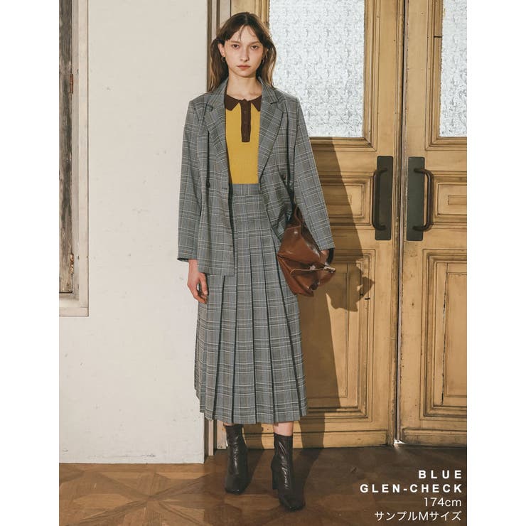 チェック柄or無地ダブルテーラードジャケット | Re:EDIT | 詳細画像16 