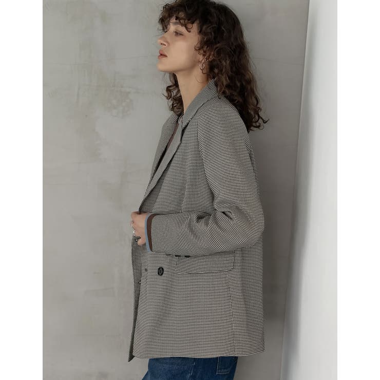 チェック柄or無地ダブルテーラードジャケット | Re:EDIT | 詳細画像26 