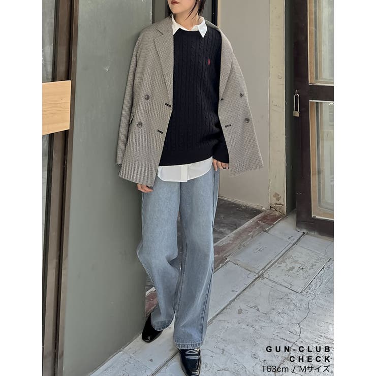 チェック柄or無地ダブルテーラードジャケット | Re:EDIT | 詳細画像34 