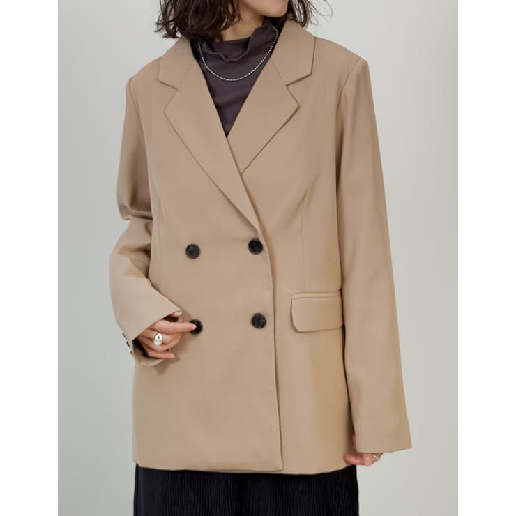 チェック柄or無地ダブルテーラードジャケット | Re:EDIT | 詳細画像35 