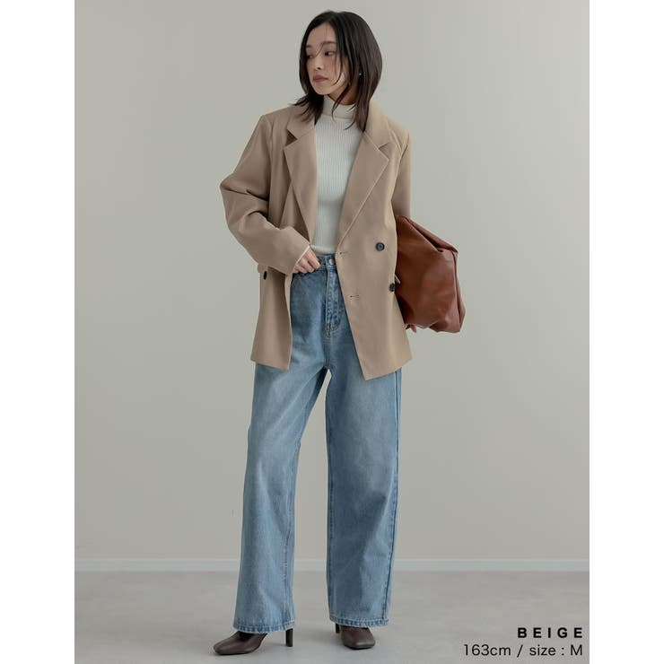 チェック柄or無地ダブルテーラードジャケット | Re:EDIT | 詳細画像40 