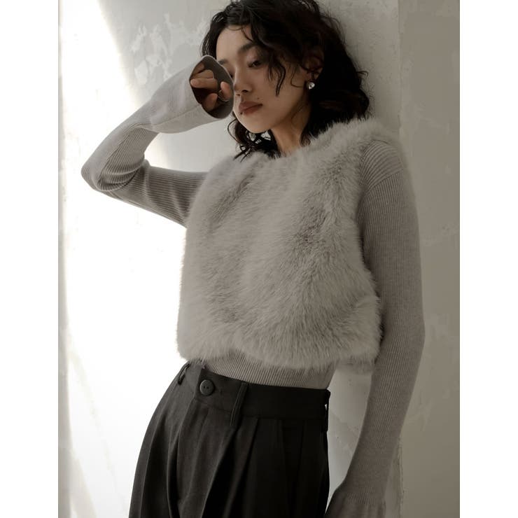 前後2WAYフェイクファーベスト | Re:EDIT | 詳細画像13 