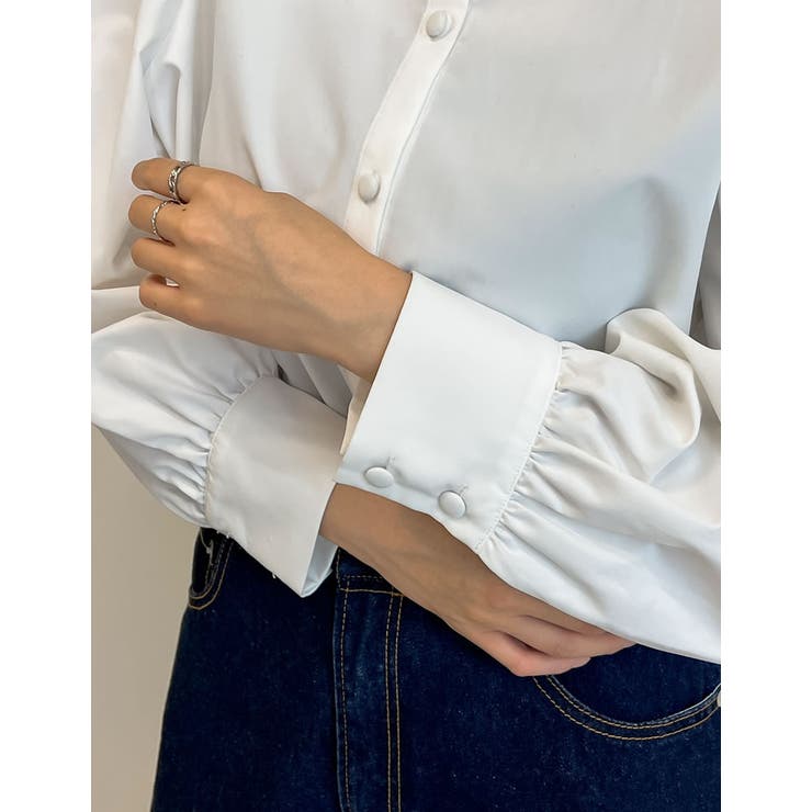 [シワになりにくい]2WAYブロードバンドカラーボウタイブラウス | Re:EDIT | 詳細画像13 