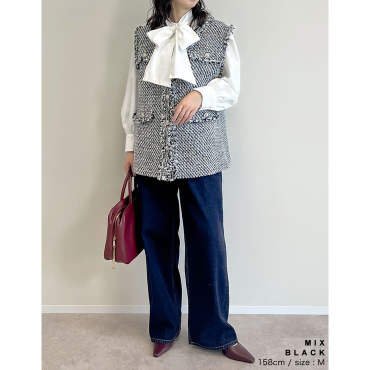 [入卒式 セレモニー]フリンジツイードベスト | Re:EDIT | 詳細画像14 