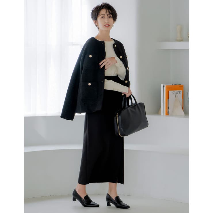 [大きいサイズ有]ポインテッドトゥヒールローファー | Re:EDIT | 詳細画像4 