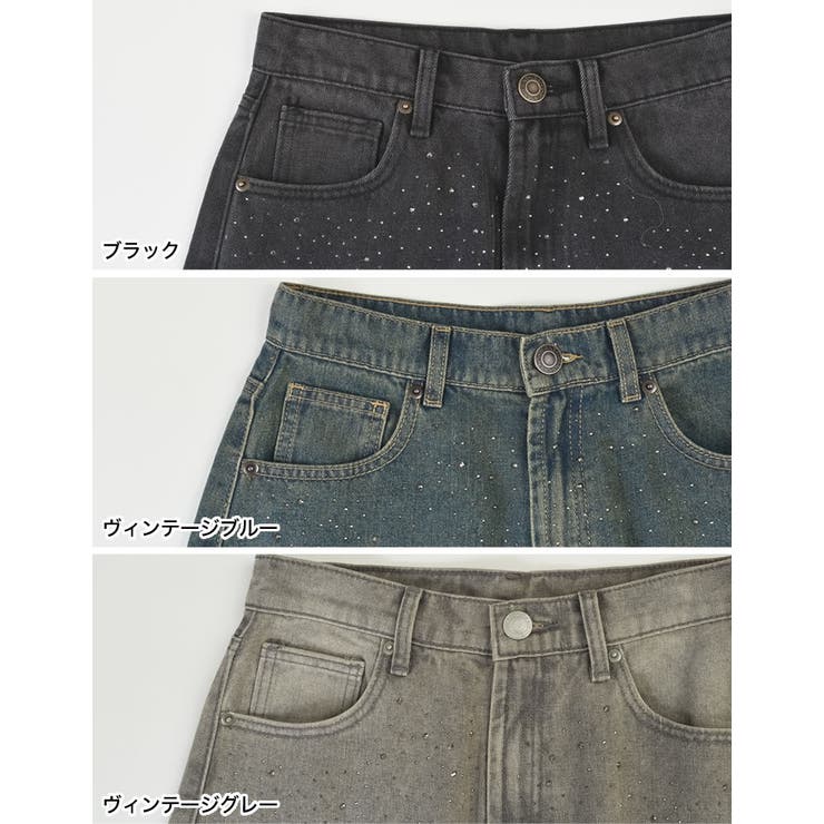[低身長/高身長サイズ有]メタルストーンバレルレッグデニムパンツ | Re:EDIT | 詳細画像12 