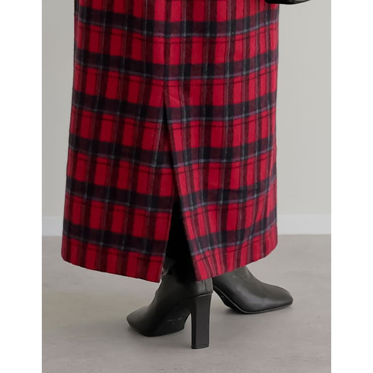 [低身長サイズ有]無地orチェック柄起毛ナロースカート | Re:EDIT | 詳細画像8 