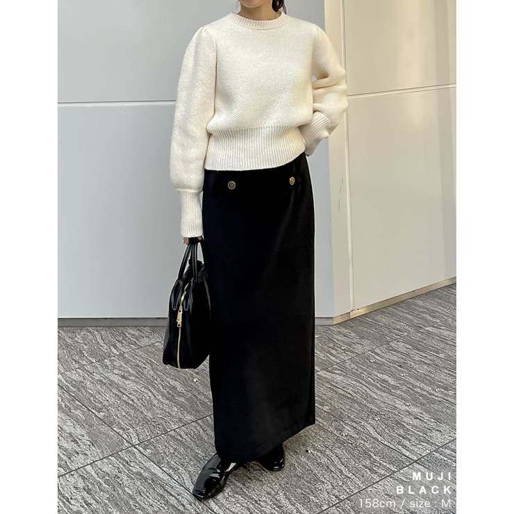 [低身長サイズ有]無地orチェック柄起毛ナロースカート | Re:EDIT | 詳細画像10 