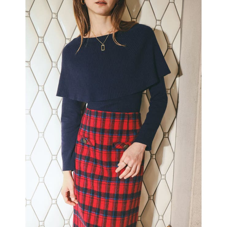 [低身長サイズ有]無地orチェック柄起毛ナロースカート | Re:EDIT | 詳細画像28 