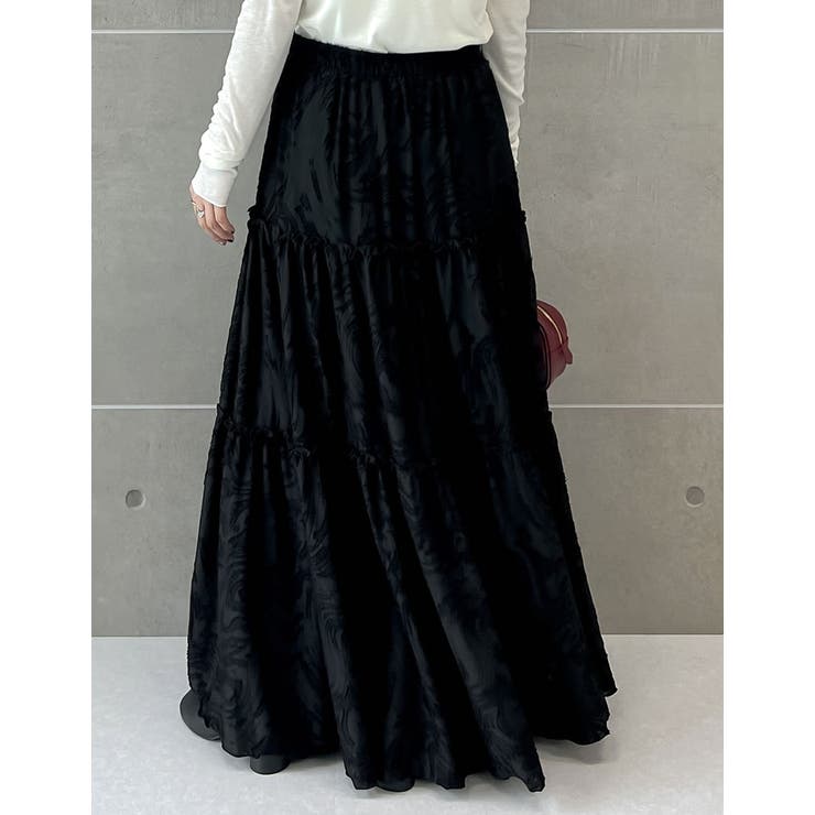 [低身長サイズ有]オパールフリンジティアードスカート | Re:EDIT | 詳細画像12 